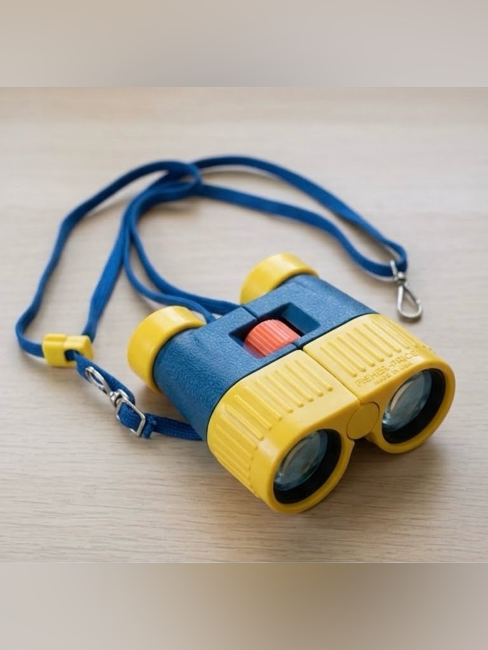 Vintage 1986 Fisher-Price Binoculars Retro Blue Yellow Kids Toy 80s